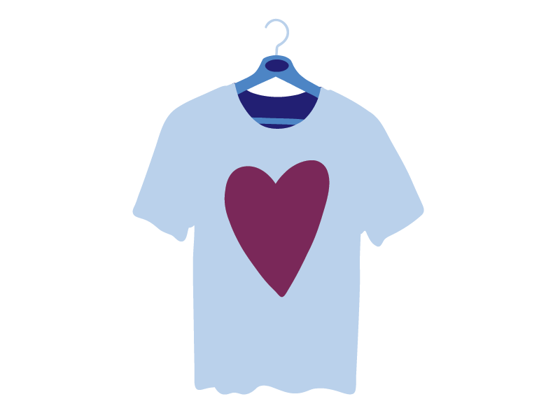 illustration-of-t-shirt-with-heart-logo-on-hanger