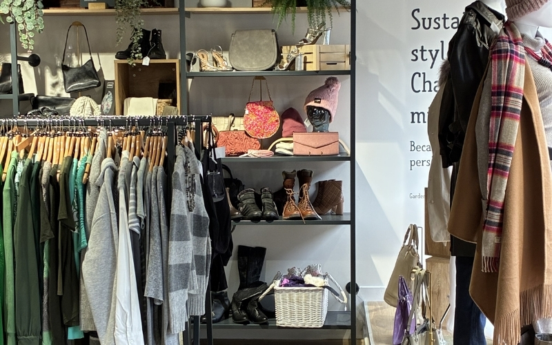 clothes-shoes-bags-on-display-in-garden-house-hospice-care-store