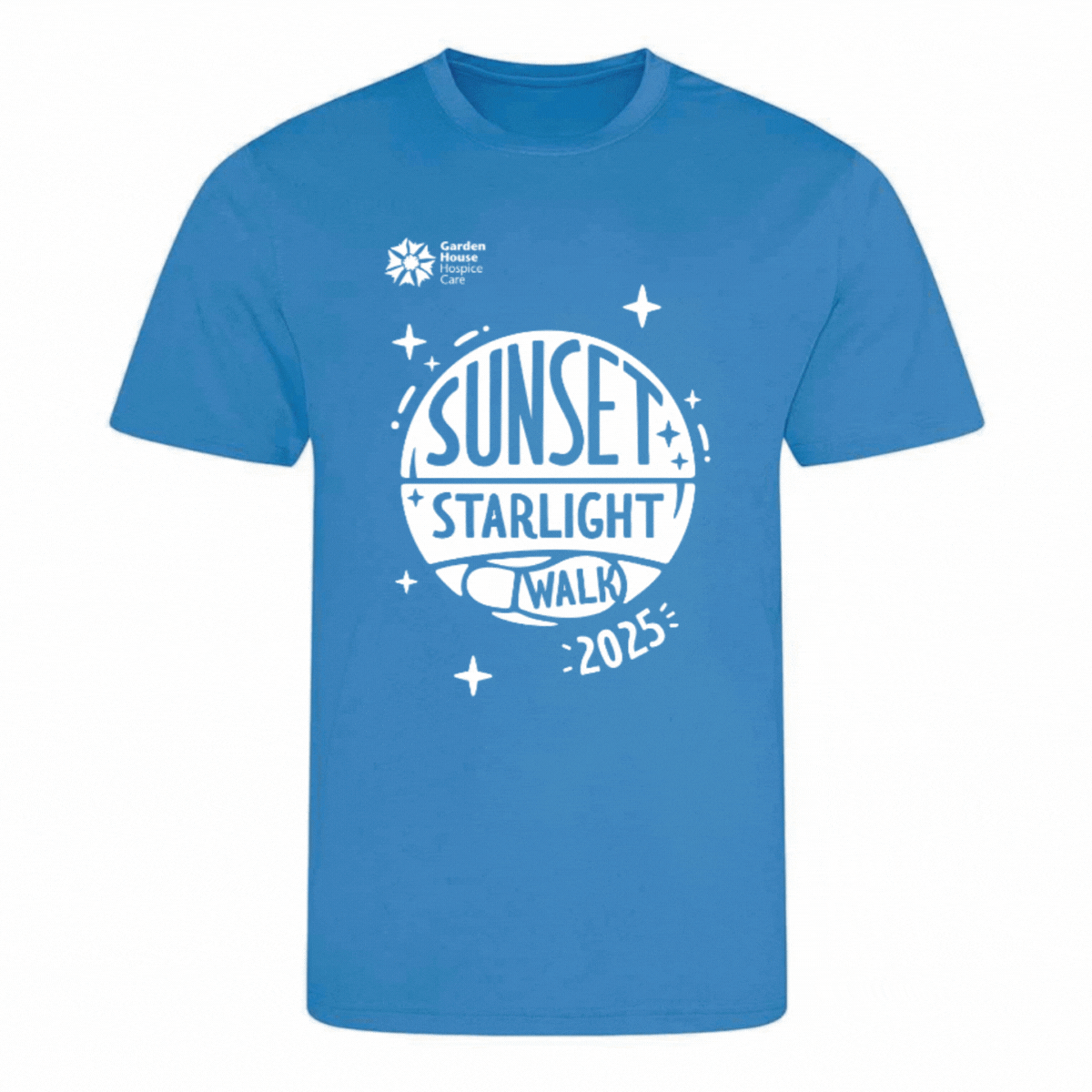blue-t-shirt-containing-sunset-starlight-walk-logo