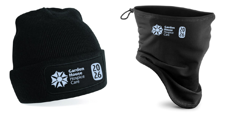 black-beanie-and-snood-containing-garden-house-hospice-care-logo